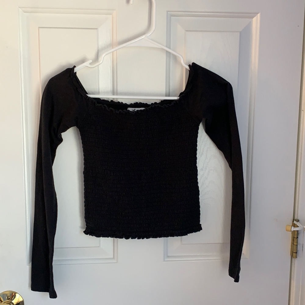 Hollister off the shoulder black fitted top - size S